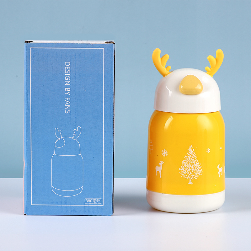 Navidad linglu taza Linda asta doble capa de vidrio actividad de apertura pequeño regalo taza imprimible