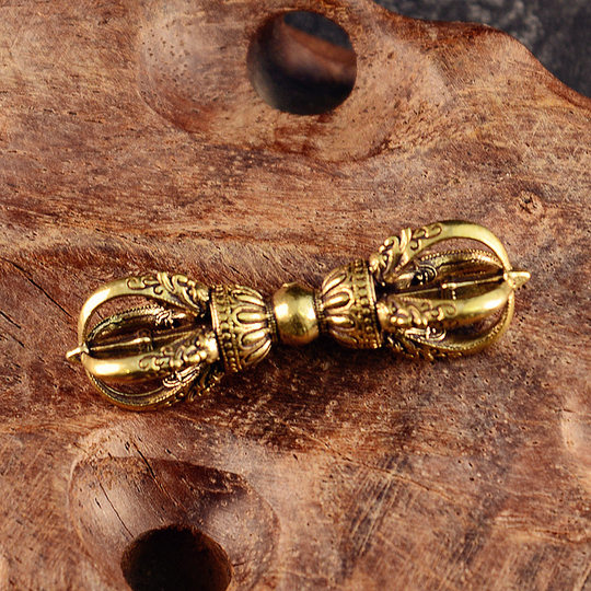 Brass Vintage small size King Kong Demon-lowering Pestle Handheld Piece Tibetan Religious Instrument King Kong Pestle Crafts Cross-border Hot Sale