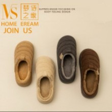 梦诗之家保暖平底毛棉拖2025新款情侣秋冬家用摩登休闲棉拖鞋批发