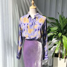 鸢尾熏衣·浪漫印花低调奢华砂洗真丝长袖衬衫
