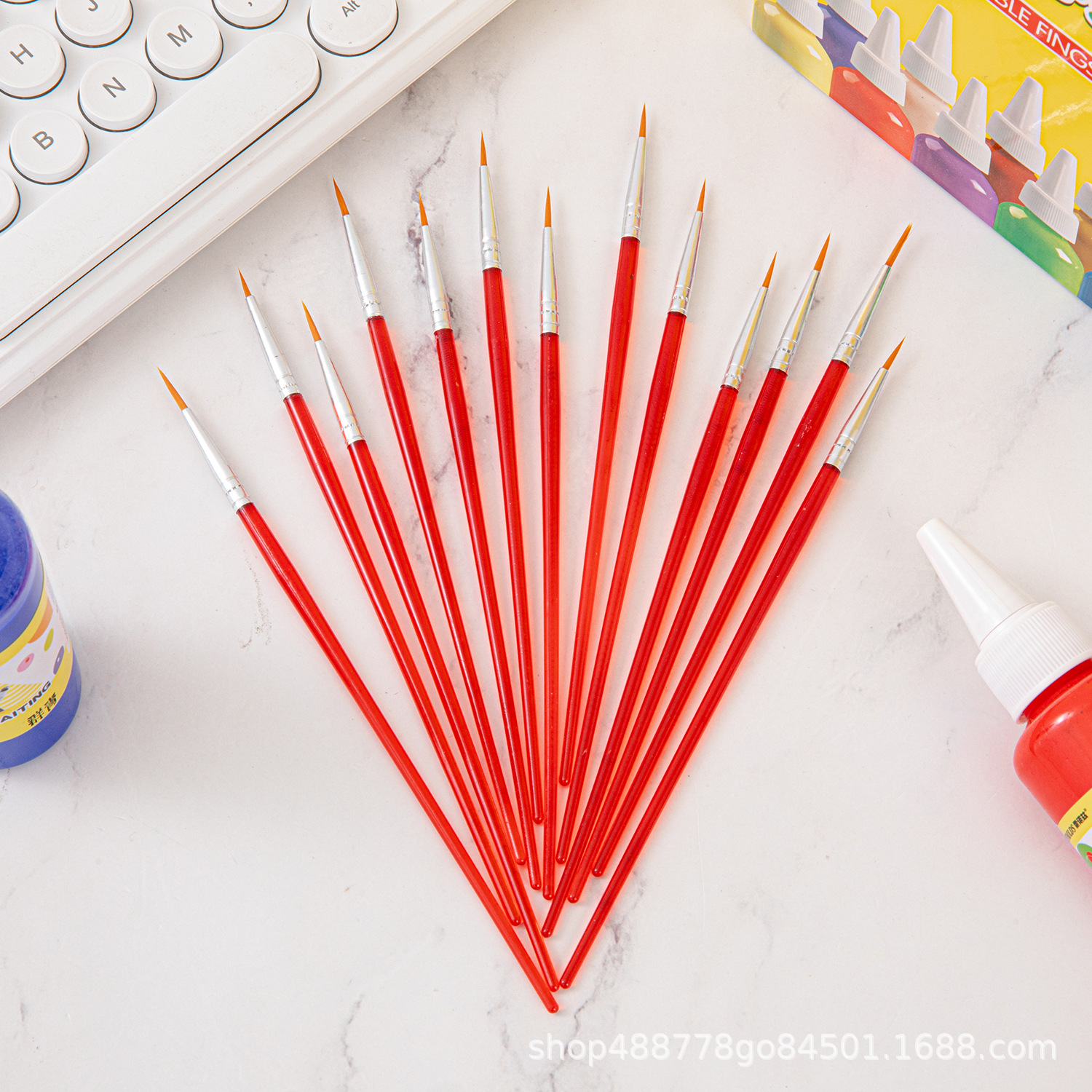 Fábrica directa pincel de dibujo de nylon azul pincel de cabeza plana graffiti pincel de dibujo de pintura pintores de arte diy