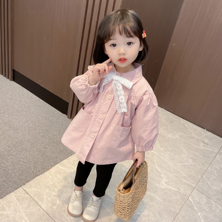 女童春装外套2021年新款韩版中长款公主女宝宝洋气风衣|ms