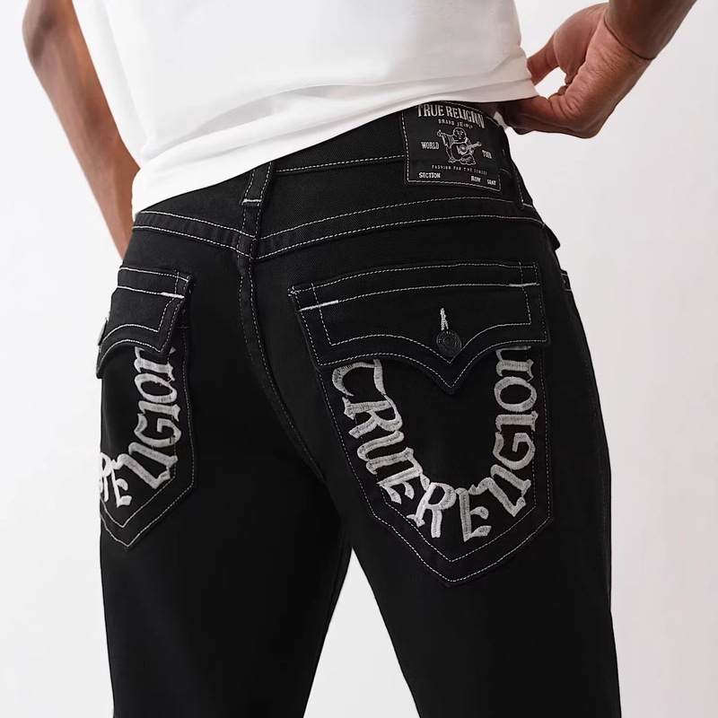 Trendy Brand Hot-Selling True Religion Jeans Men's Casual Embroidered Wide-Leg Pants Bobby Baggy Jean Trendy Brand Hot-Selling True Religion Jeans Men's Casual Embroidered Wide-Leg Pants Bobby Baggy Jean