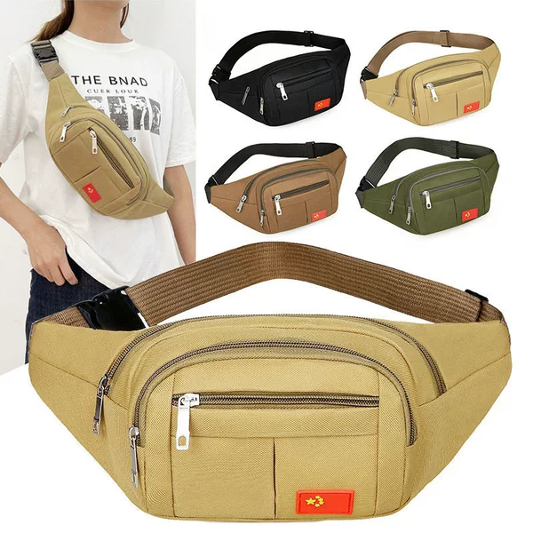 Men's Waist Bag Oxford Cloth Multifunctional Outdoor Cycling Crossbody Chest Bag Business Coin Purse Construction Site Work Mobile Phone Bag