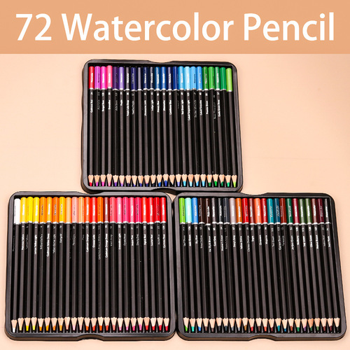 Factory direct sales 72 colored pencil tin box set for coloring and filling color lead hand-painted graffiti 72 water-soluble color pencils