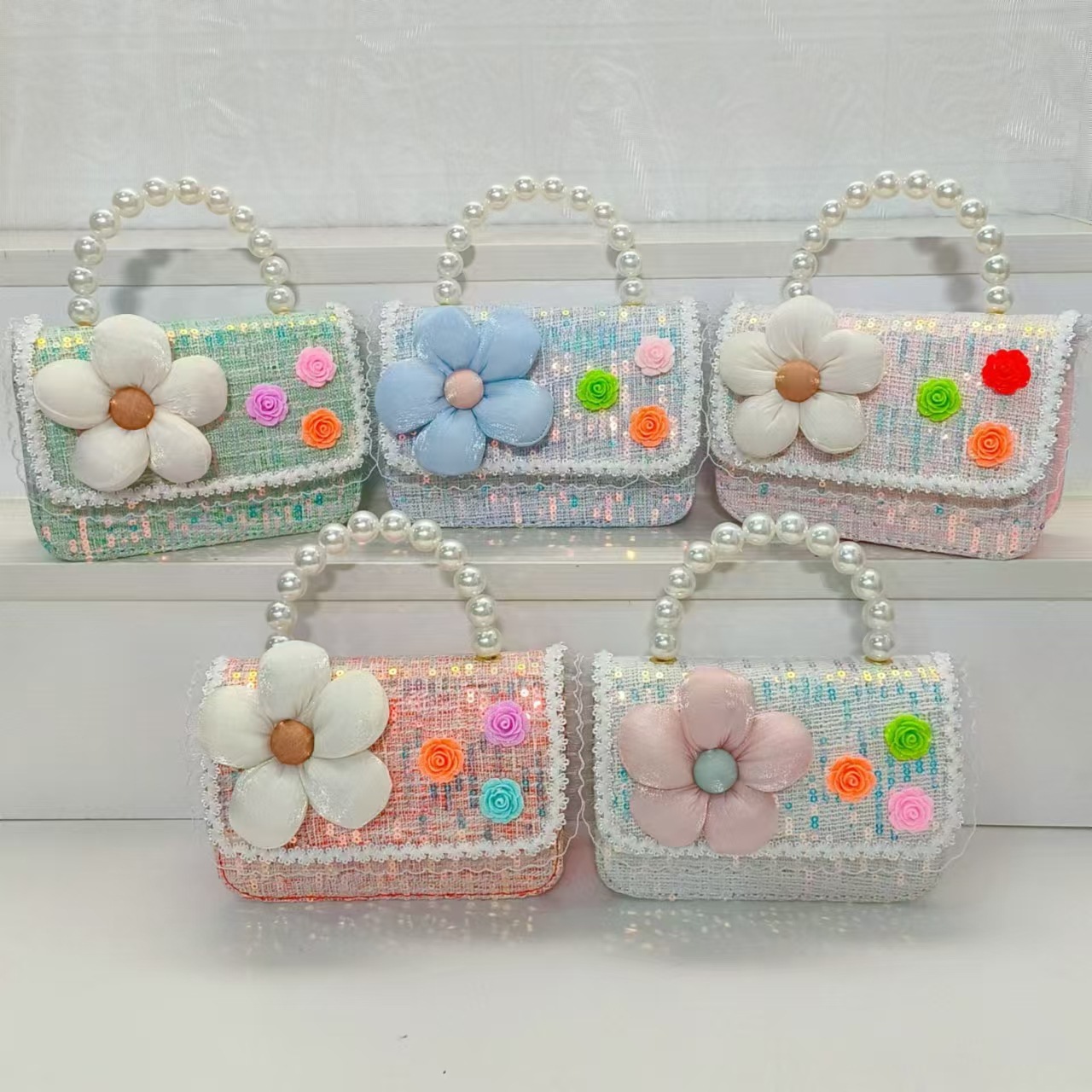 Bolso de princesa, bolso de perla, bolso de hombro, bolso de cambio, bolso de accesorios, bolso de cadena, bolso de Año Nuevo para chicas