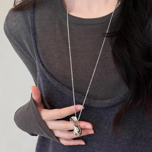 Metal-woven bag-long chain women's Korean niche ins personalized fashionable versatile necklace sweater chain