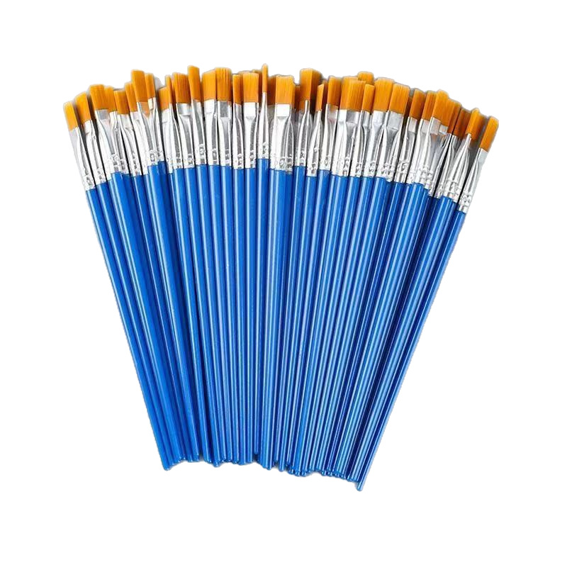 Pinceles de Pintura de Pelo de Nylon Cabeza Plana, Punta Fina para Pintura al Óleo y Acrílico