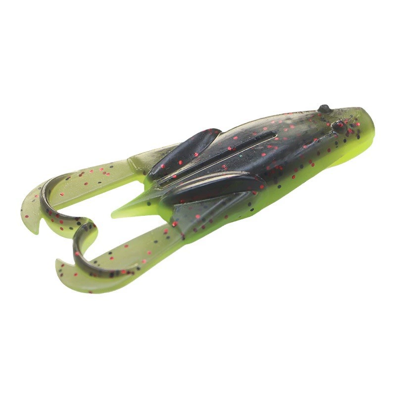 Cross -border ringing beads floating water thunder frog sub -soft bait water surface frog 75mm7.8g hit black -tilled mouth kick water frog frog
