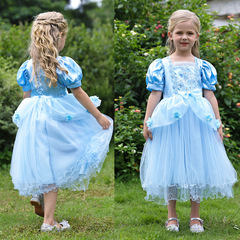 Cross-border sourcing Cinderella summer short-sleeve princess dress for girls, princess dress for girls, girl dress, one-piece dress