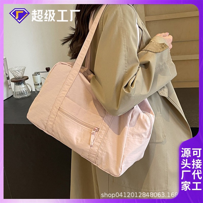 여성을위한 한국 캐주얼 토트 백 2025 새로운 대용량 경량 캔버스 가방 작업 통근 겨드랑이 숄더백