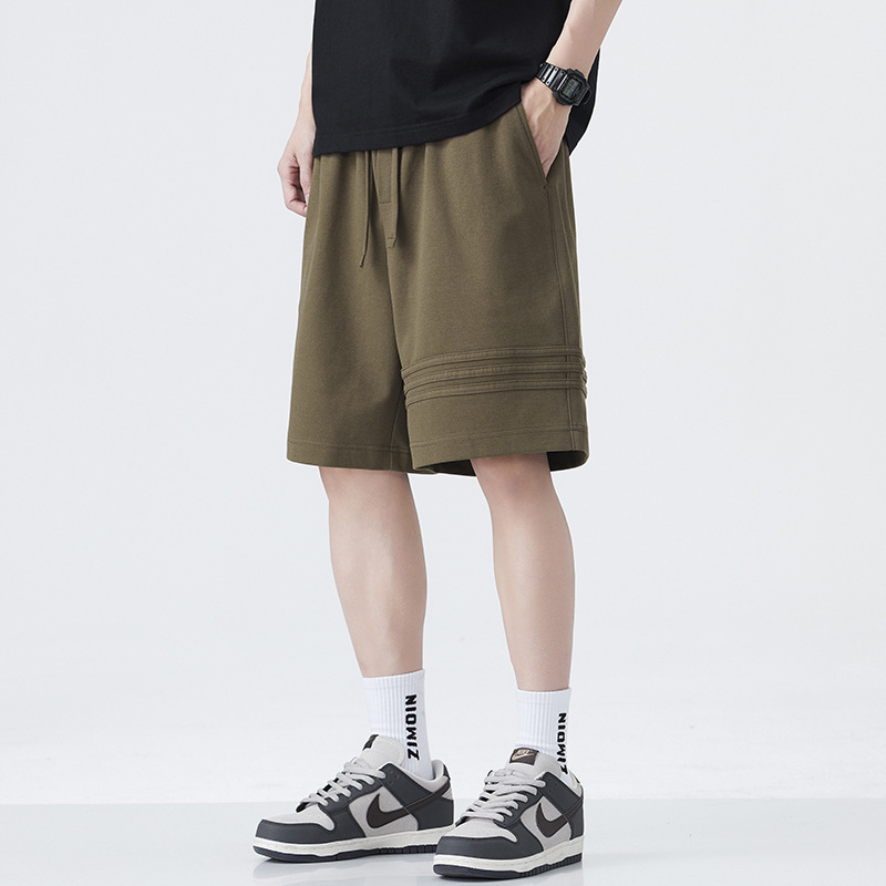 Danpaoni | Summer Knitted Shorts Men's American Fashion Brand Trend Japanese Retro Casual Youth Pants Five-point Pants