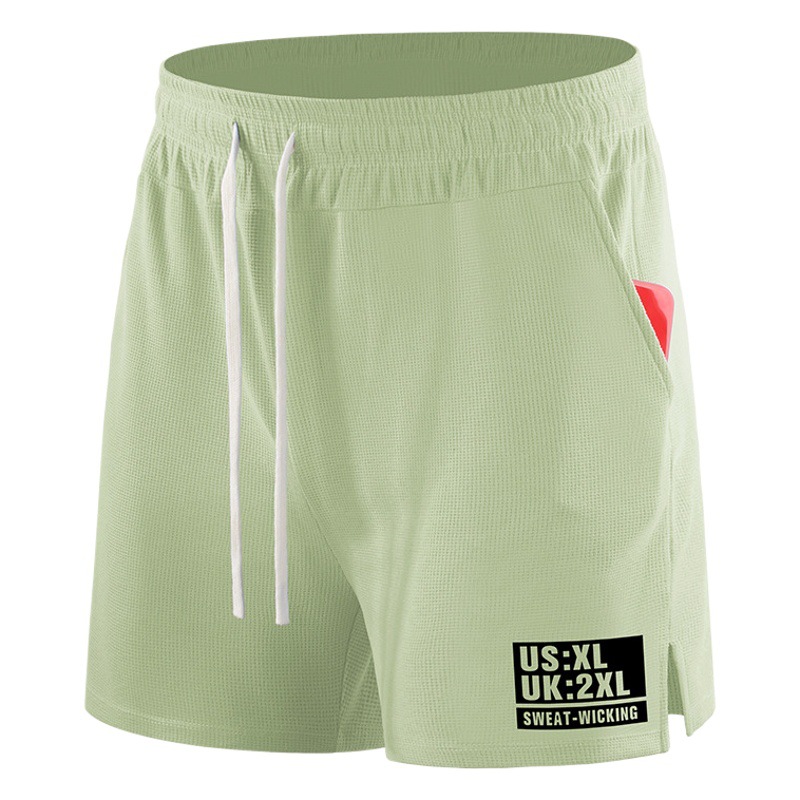 Pantalones cortos deportivos de waffle para hombres correr fútbol fitness deportes de secado rápido transpirable cómodos pantalones sueltos de cuartos delgados
