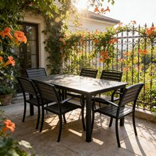 户外桌椅庭院阳台椅套件室外咖啡厅露台花园露天休闲塑木桌椅餐桌
