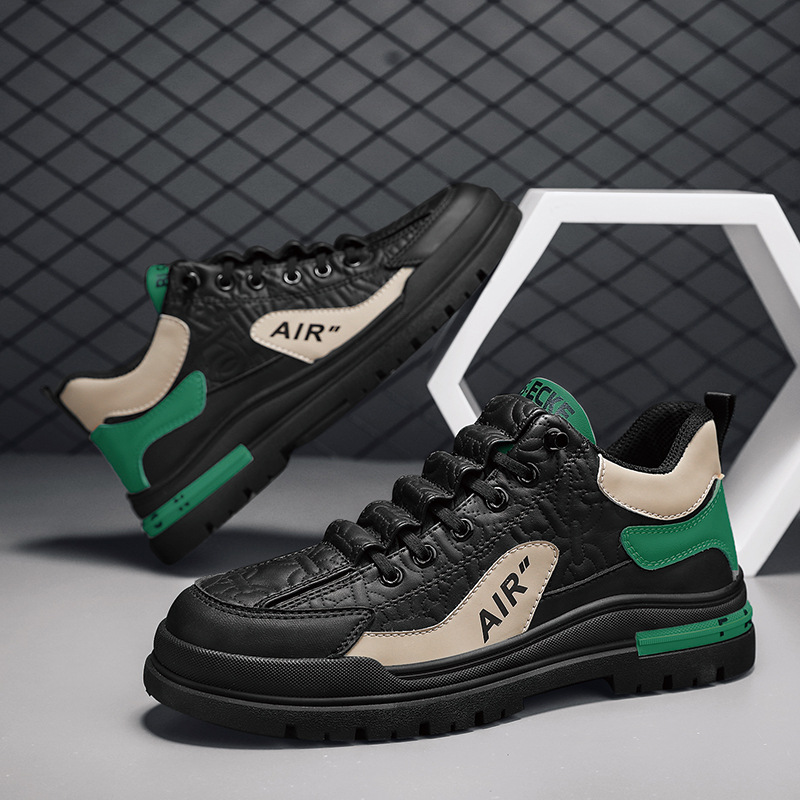 2024 otoño para ayudar a la superficie de cuero de tercife anti-tercife casual al aire libre herramientas de botas de martin con la tendencia europea y americana en vivo zapatos de hombre