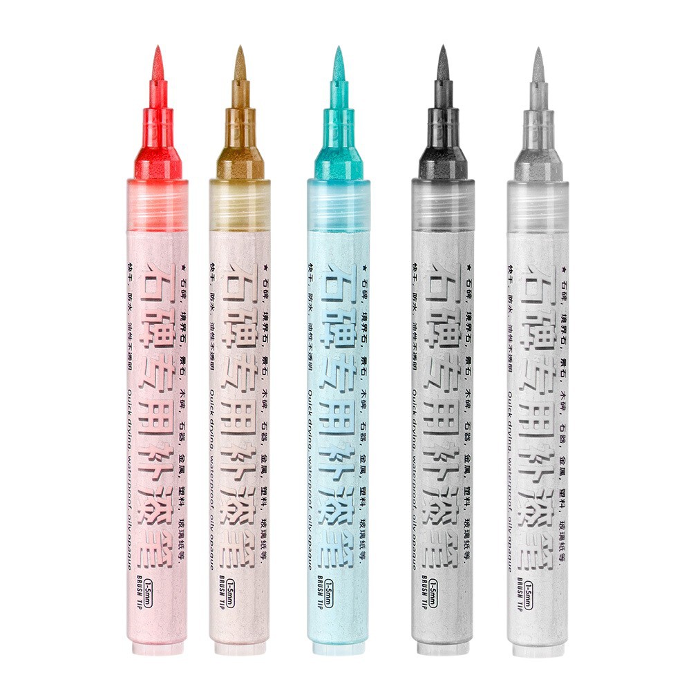 Bolígrafo de pintura de cabeza suave con firma activa a prueba de agua a prueba de aceite al aire libre no se desvanece no se desvanece bolígrafo de pintura