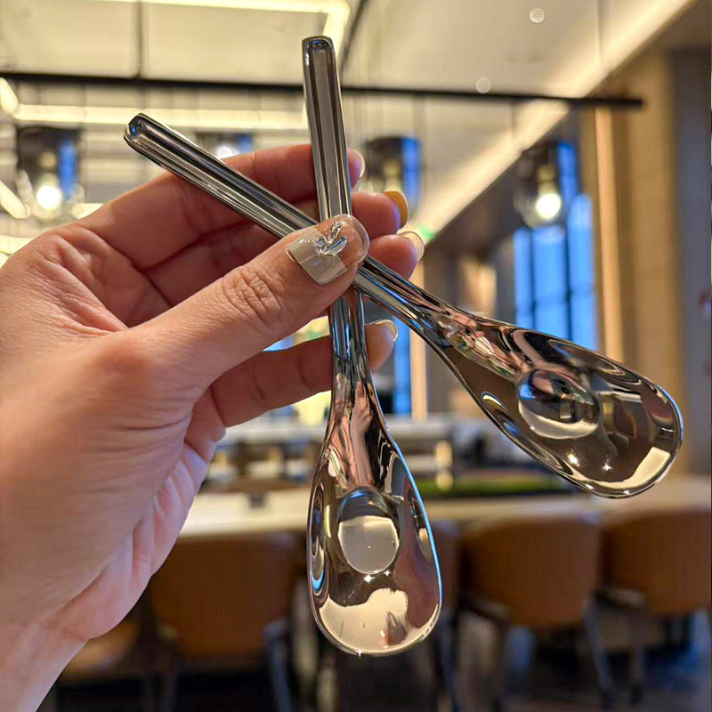 Stainless Steel 304 Kidsren's Baby Feeding Spoon Household Spoon Infant Small Spoon Complementary Food Ingot Spoon