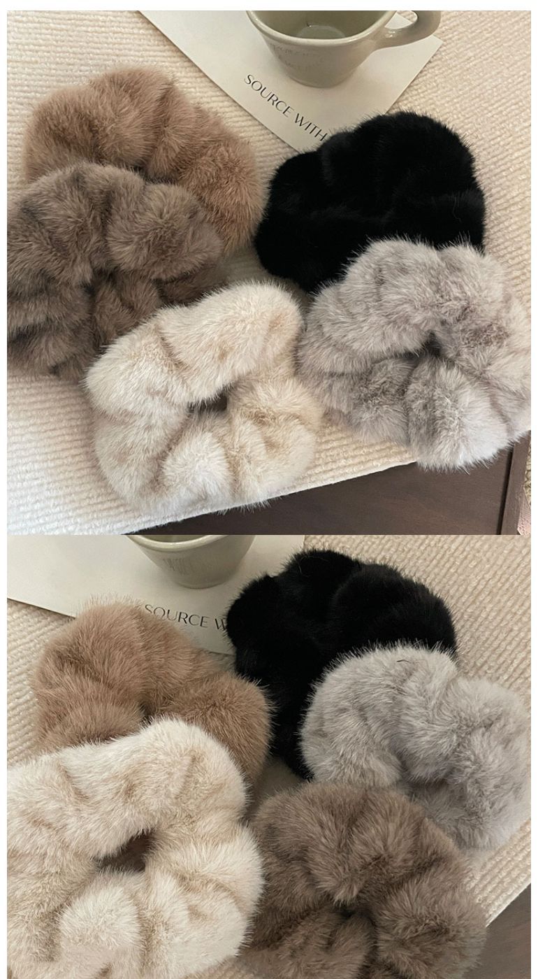 Plush large intestine circle ball head circle headdress simple rubber band female head tie high elastic durable leather head rope hair accessories_voghion.com