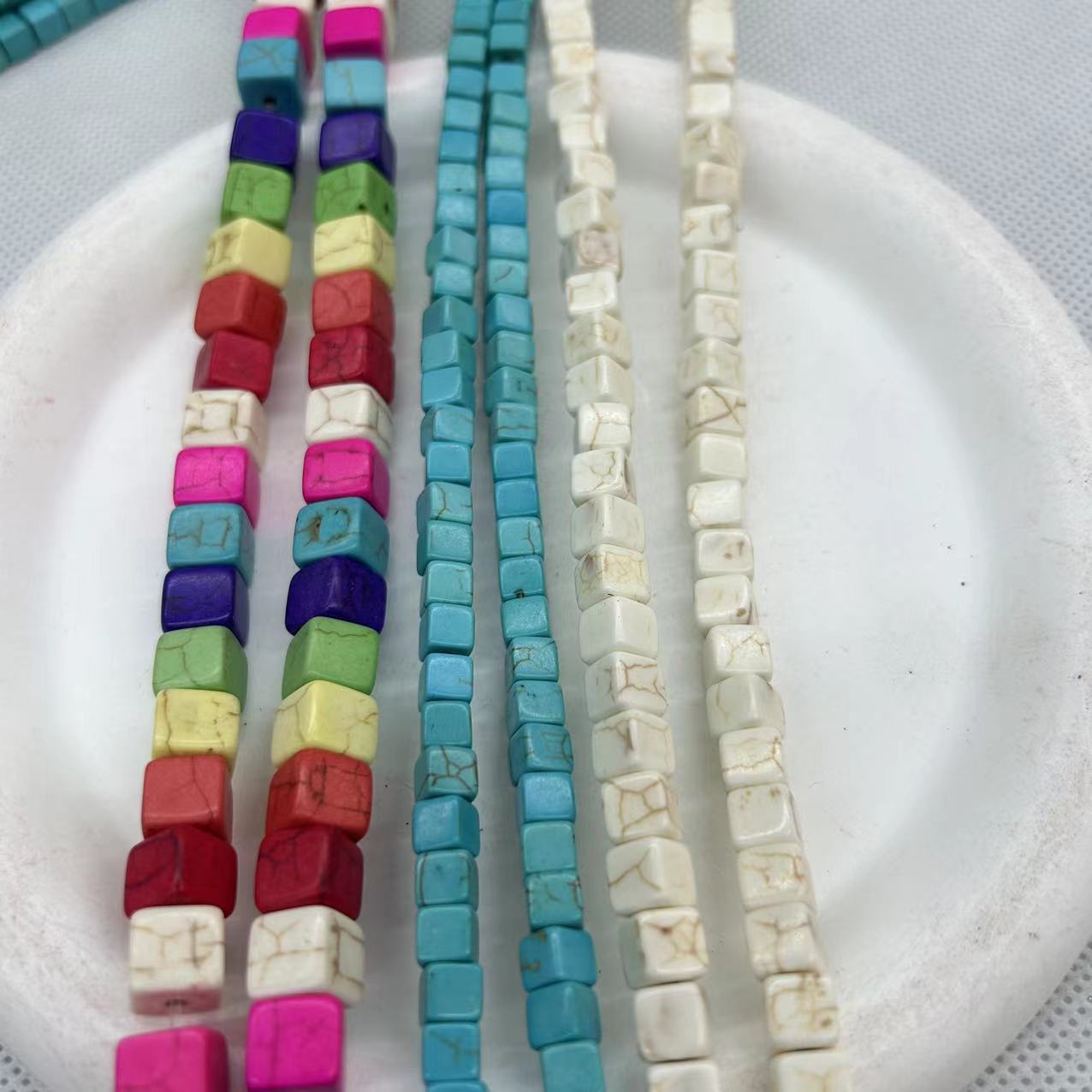 Synthetic Turquoise Cylinder Bead Square Separator Beads String Beads DIY Bracelet Necklace Material Handmade Accessory Beads
