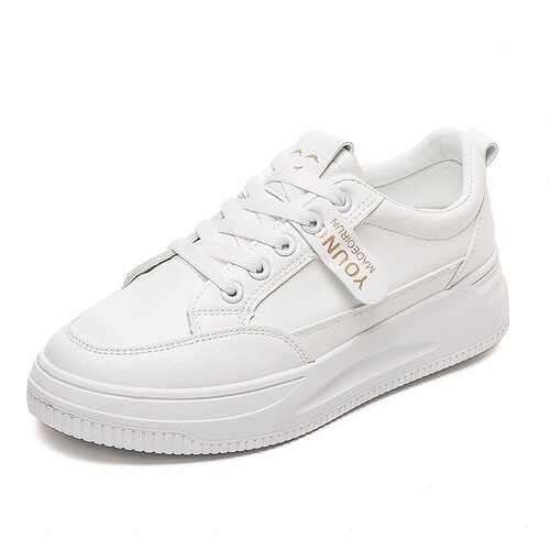White shoes for women  spring new women's shoes versatile student thick-soled spring and autumn sneakers sports and casual white shoes QR03