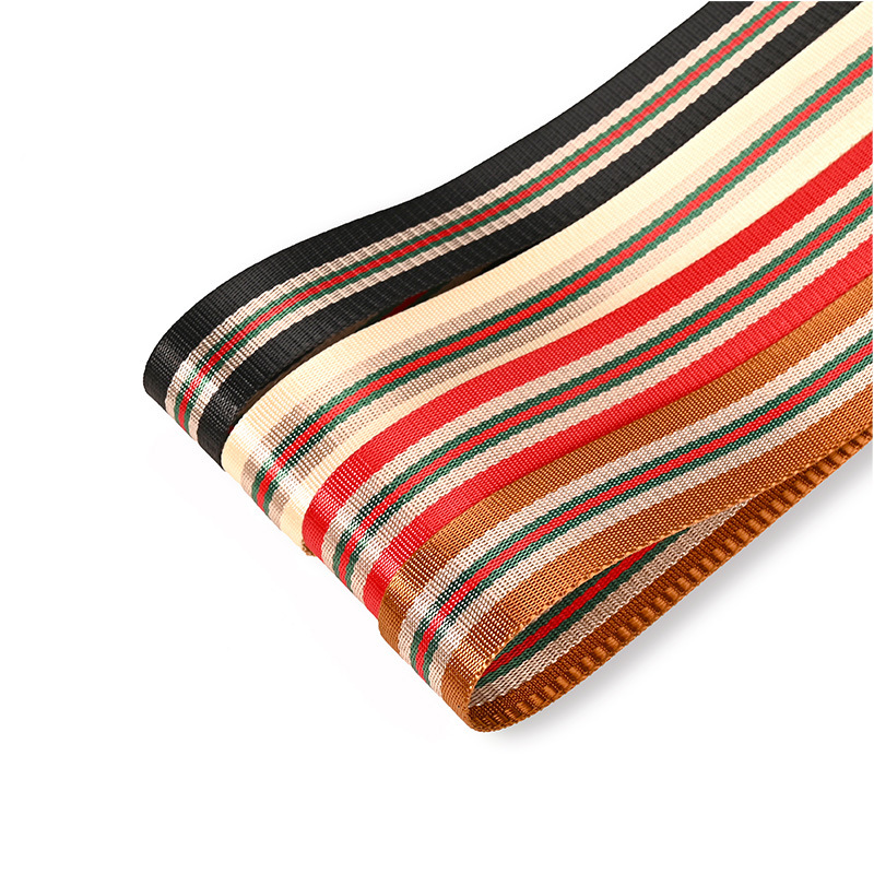3.8cm imitación de nylon correa de color estriado bolso correa de hombro material de arco hecho a mano accesorios para el cabello