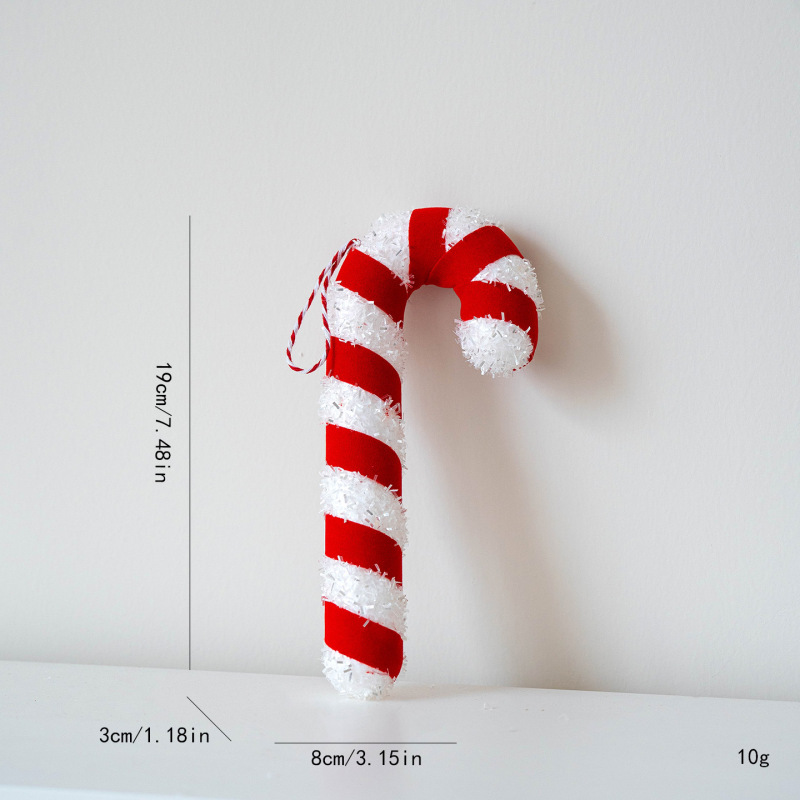 2025 新赤と白の装飾泡キャンディー杖ロリポップペンダントクリスマス装飾クリスマスツリー装飾品|undefined