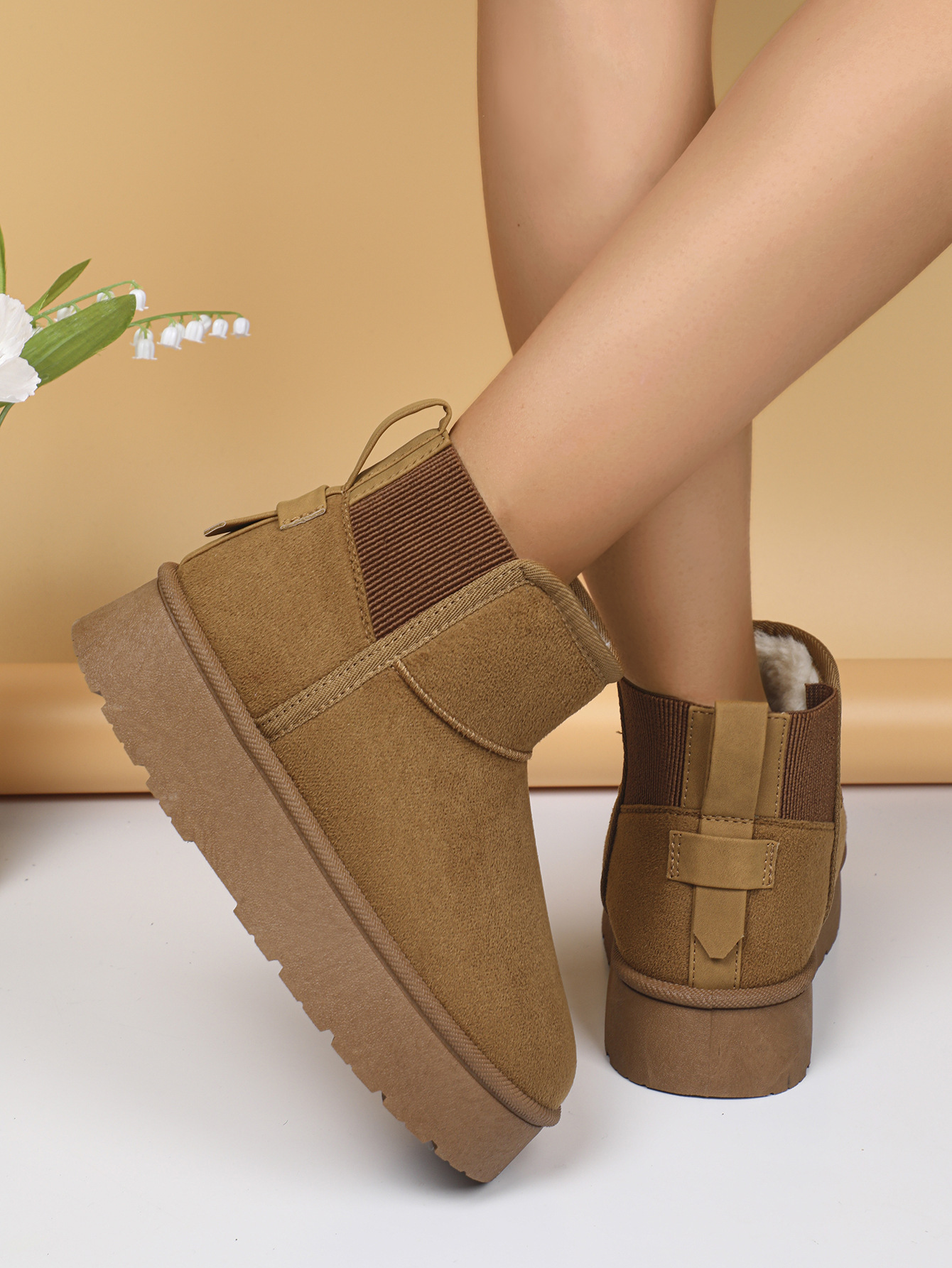 Warm Women's Snow Boots With Fleece Lining And Thick Sole_voghion.com