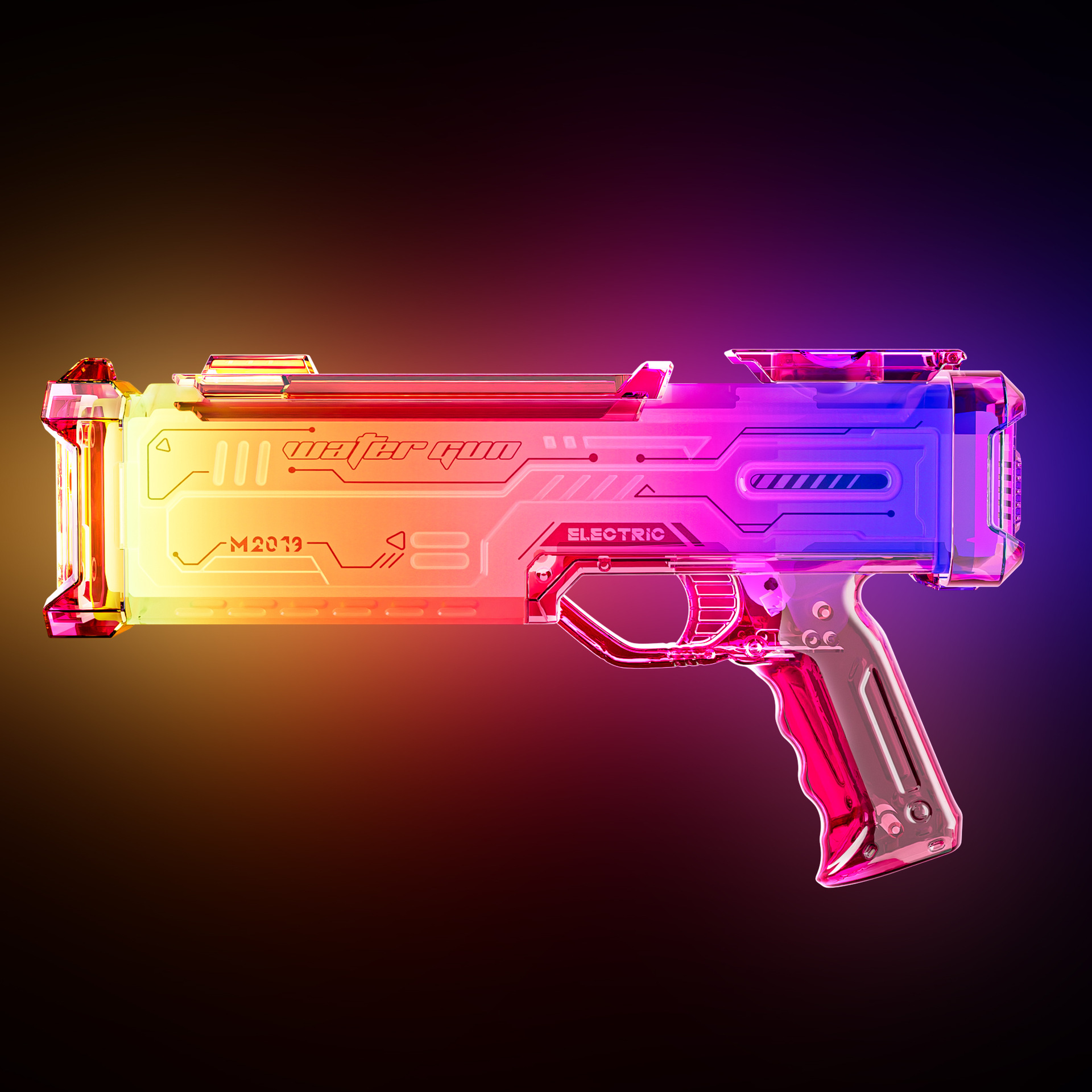 Nuevo estilo de moda para jugar con pistolas de agua eléctricas de color fantasía de luces frescas y coloridas, pistolas de agua dinámicas de luz creativas para niños