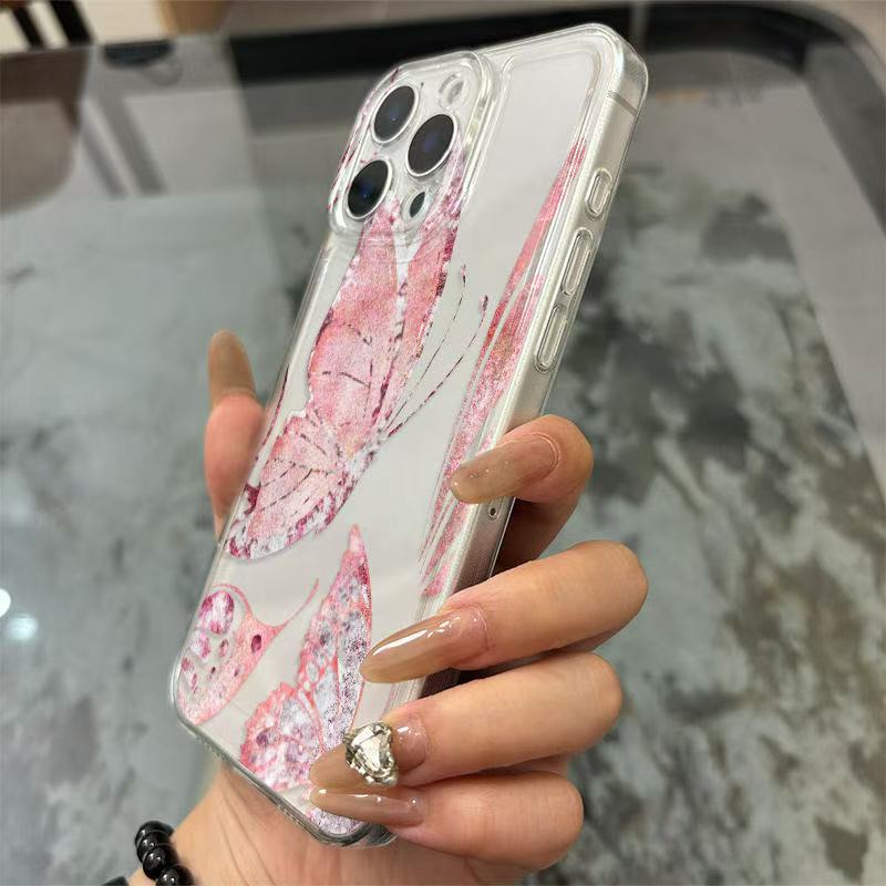 艺术蝴蝶适用苹果17promax手机壳防摔iphone16透明15欧美14全包13|undefined