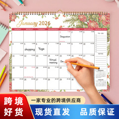 2026 クロスボーダー英語版壁掛けカレンダーオフィス壁装飾チェックインプランナークリエイティブヨーロッパとアメリカのカレンダーカスタマイズ