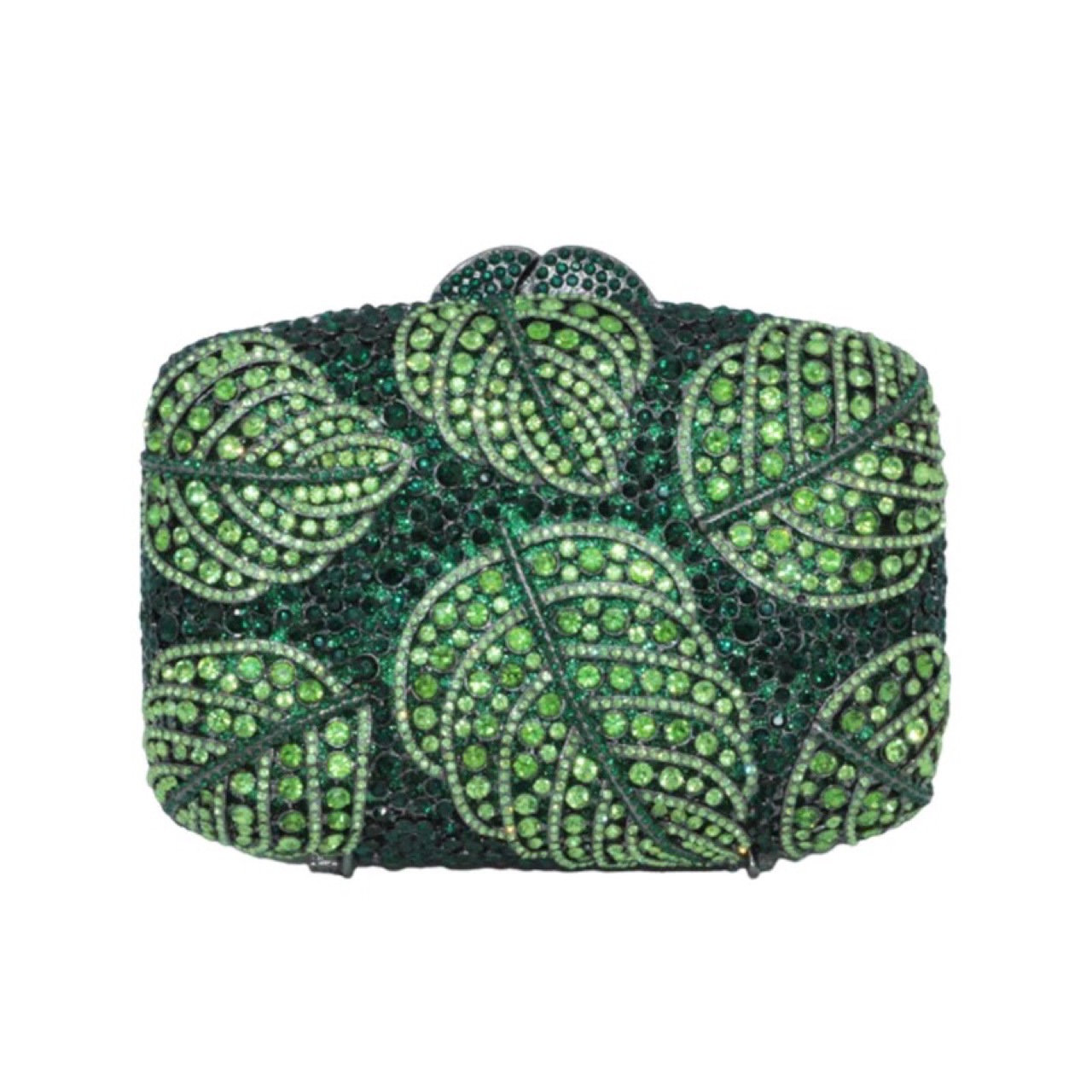 * transfronterizo nuevo paquete de diamante de hoja hueco caja dura de metal bolsa de cristal bolsa de diamante de mano de banquete europea y americana