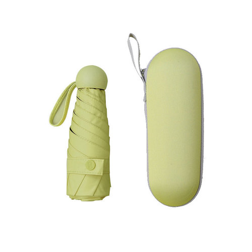 Umbrella Capsule 50% Off Eyeglasses Box Umbrella Ultra Light Mini Sunscreen Umbrella Black Rubber Sunshade Pocket Umbrella Small Size Rain and Sun UV Umbrella 