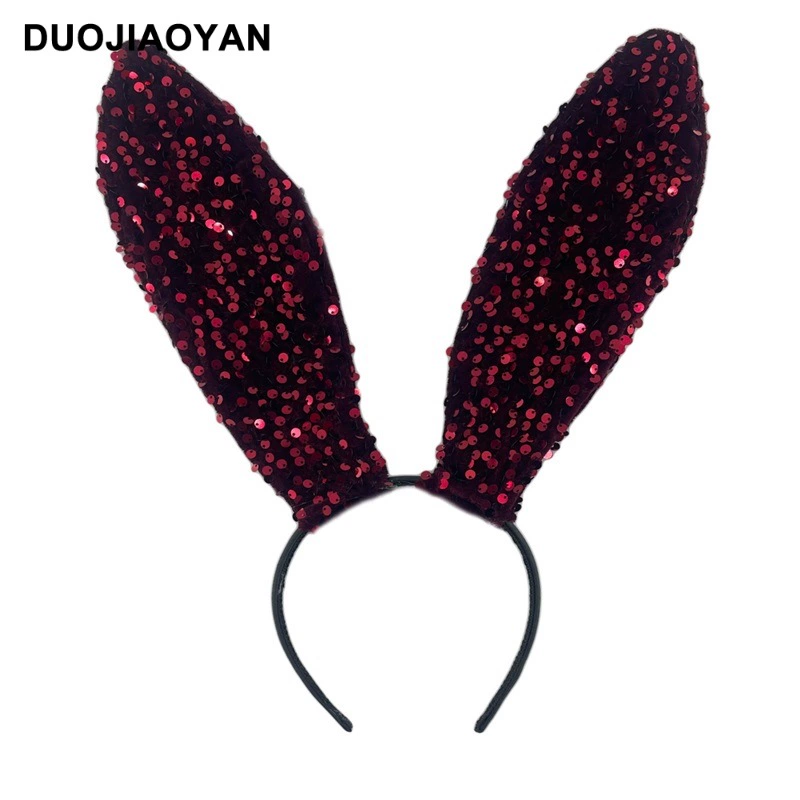 Headband Red Rabbit Lace Ears, Handmade Hair Accessory, High-Quality Graduation Party Style