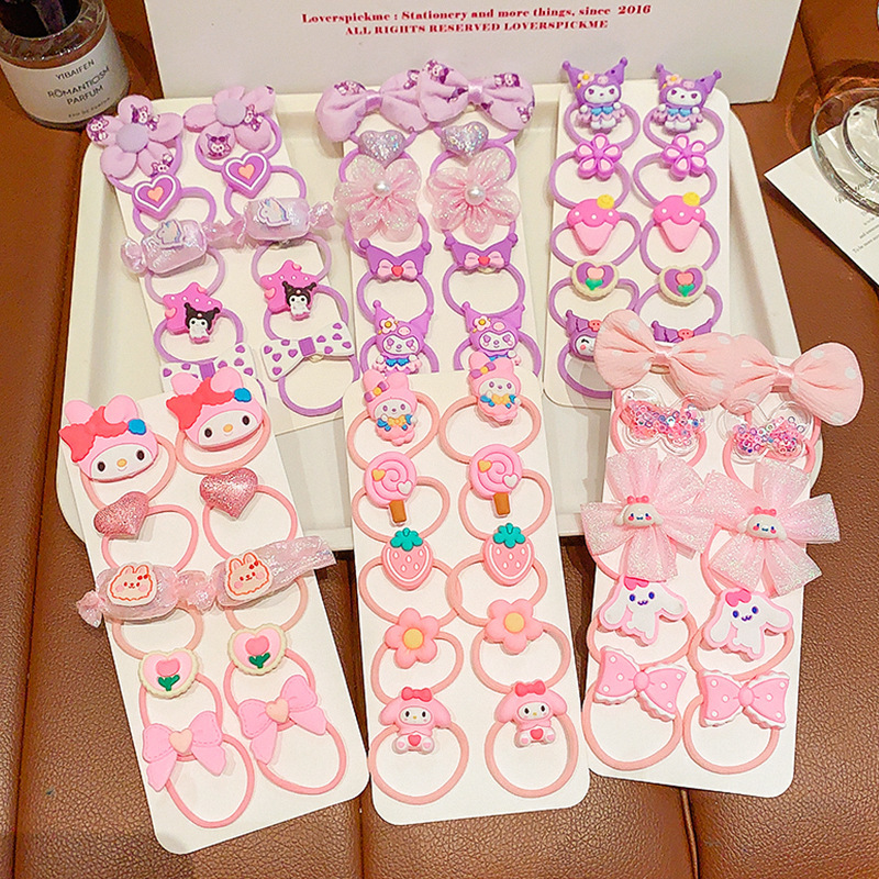 クロミ帽子子供用かわいい漫画ヘアロープヘアバンドスターデューヘアバンドは髪を傷つけずにハイポニーテールを結ぶことができます|undefined