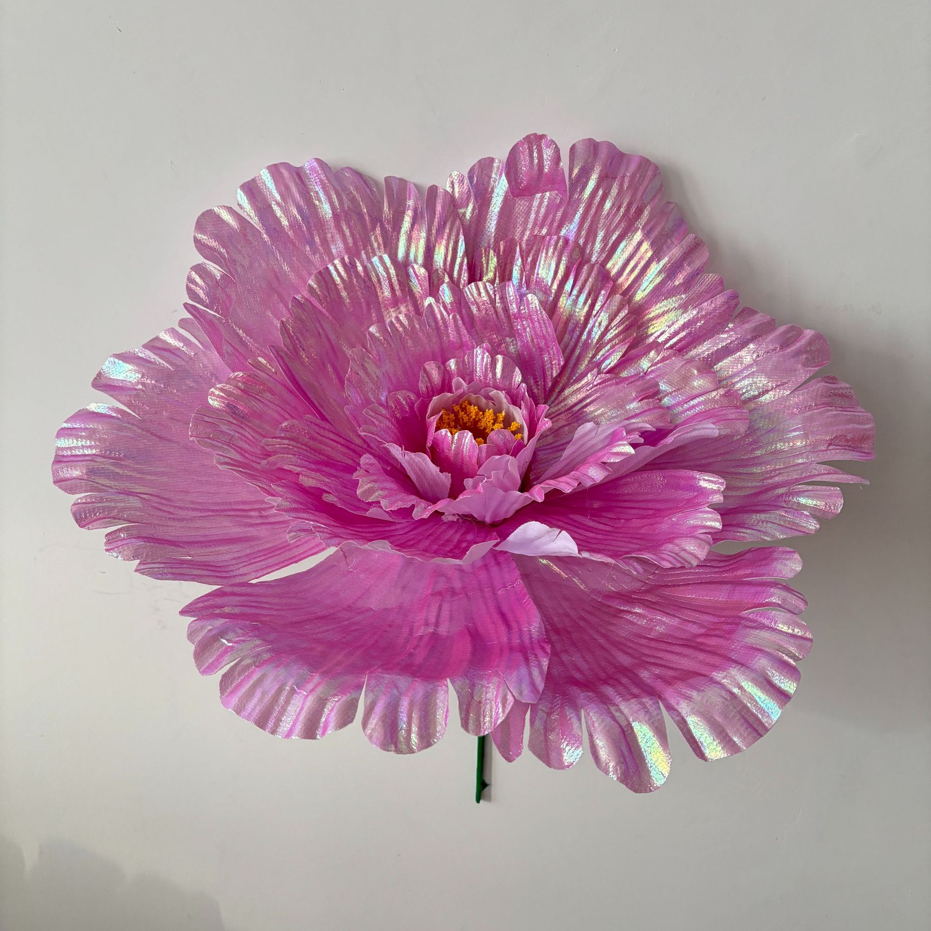 Simulación de tela brillante peonía gran atmósfera floral lámpara de papel floral lámpara de piso arrugada material de papel artístico