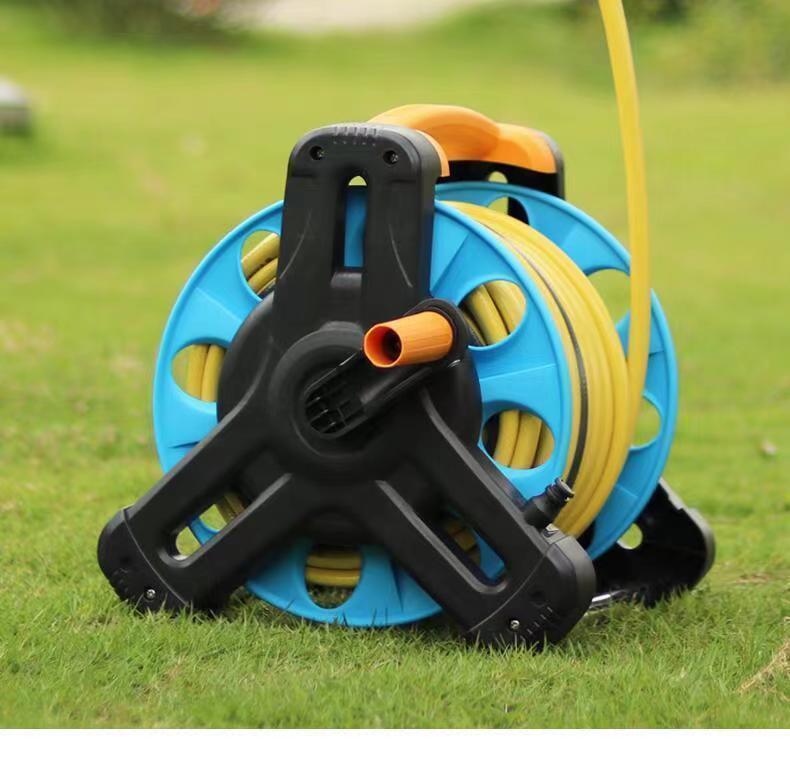 No-Assembly Water Cart Storage Rack with Four-Layer Water Gun Set for Watering Flowers, Vegetables, Garden, High-Pressure Cleaning, and Car Washing