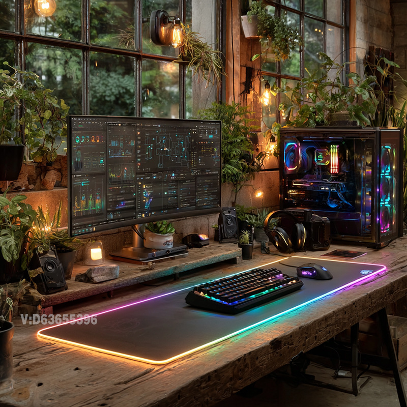 亚马逊热款RGB炫彩垫书桌超大垫跨境电竞游戏办公发光鼠标垫