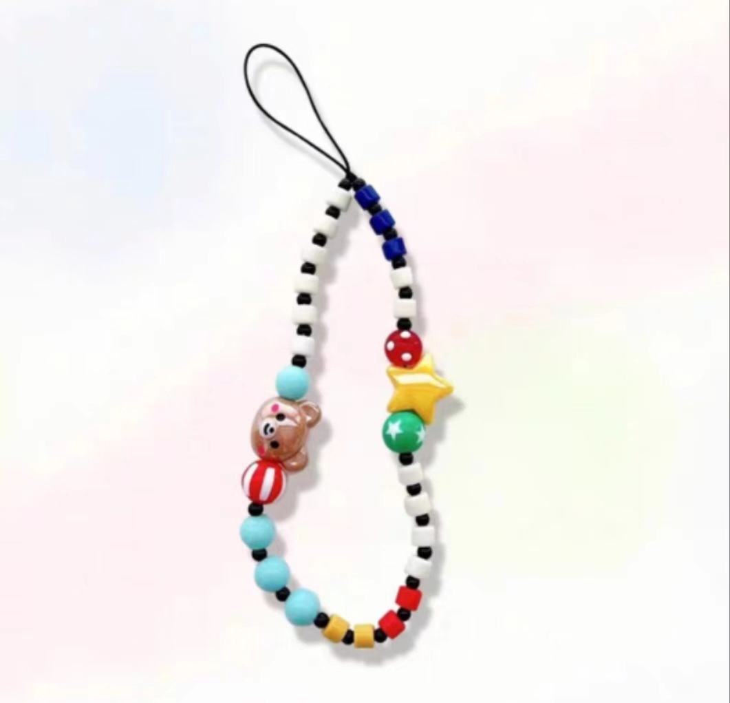 Cadena de cuentas de color estrella amarilla oso pardo