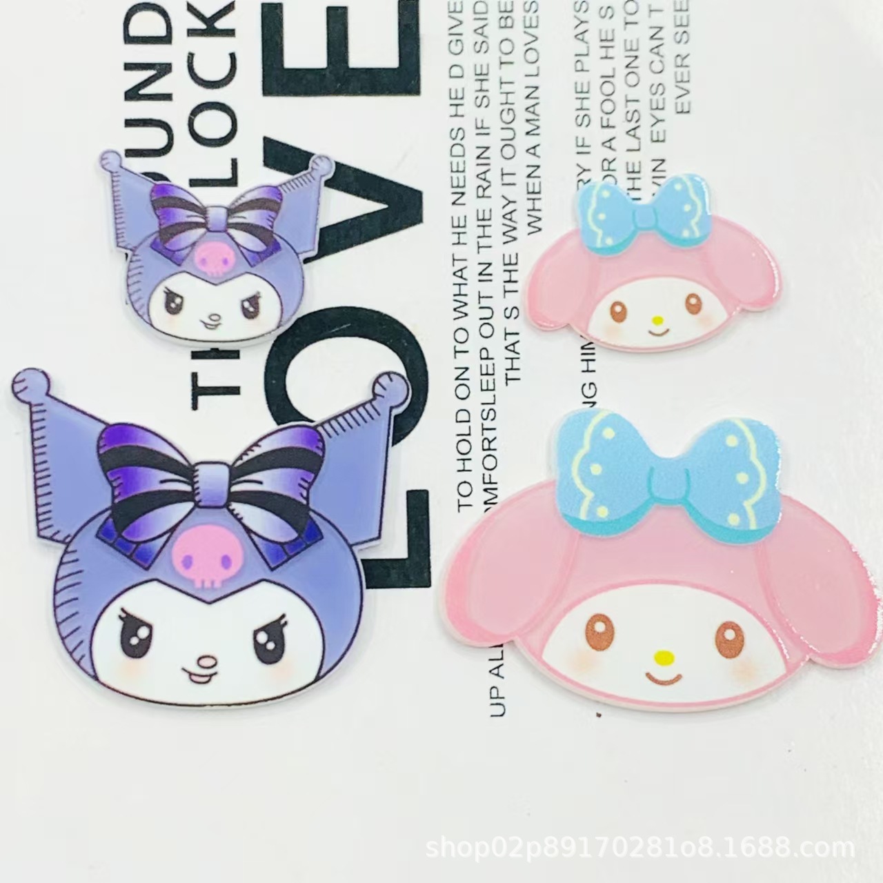 Cartoon acrylic Sanrio bow patch diy hairpin brooch refrigerator sticker accessories wholesale decoration