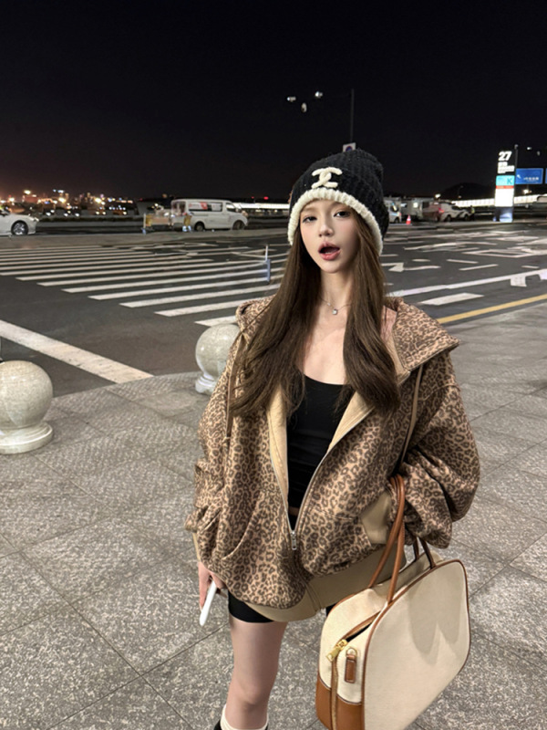 秋天外套女美式复古连帽卫衣宽松休闲百搭显瘦大口袋长袖拉链开衫|undefined