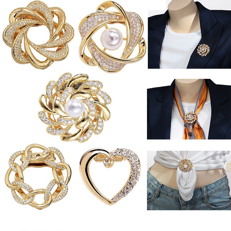 Flower Brooch Silk Towel Buckle Clothes Hem Silk Scarf Dual-use Fashion High-end Brooch Corsage Pin Accessories Flower Brooch Silk Towel Buckle Clothes Hem Silk Scarf Dual-use Fashion High-end Brooch Corsage Pin Accessories