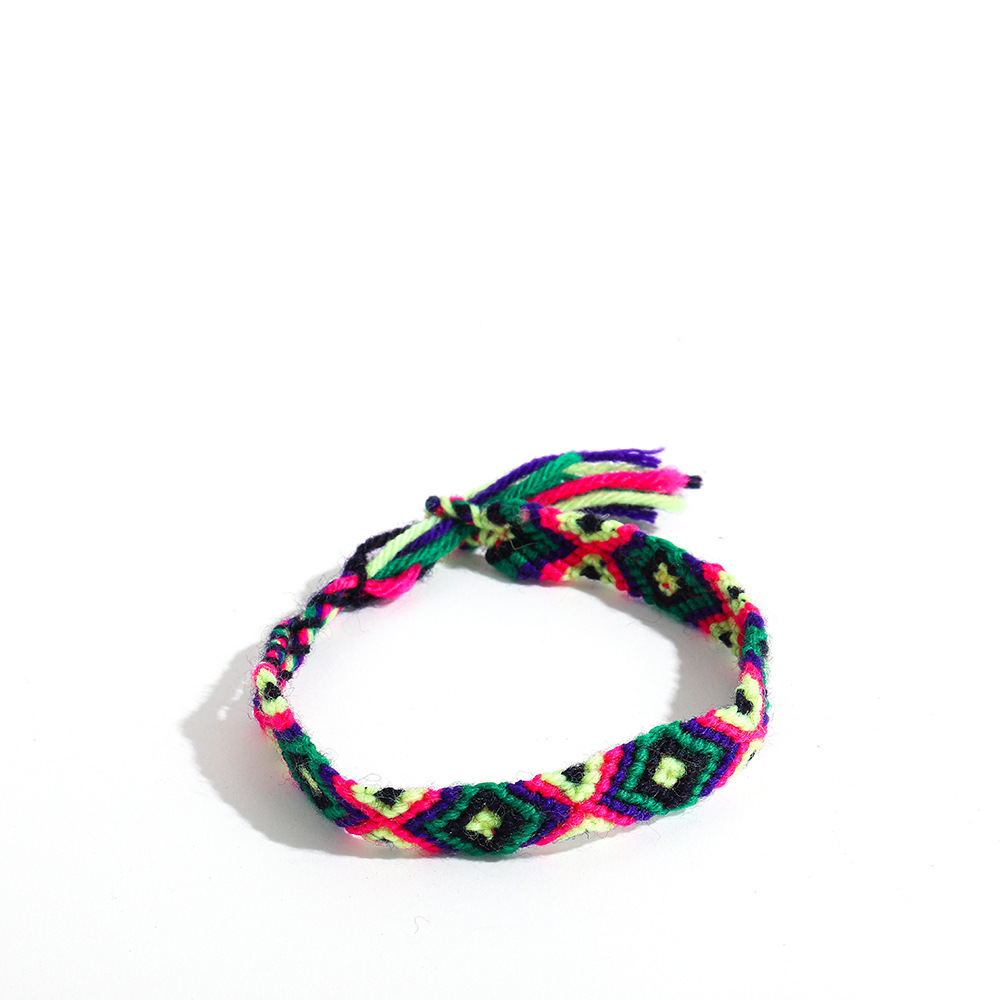 Style Ethnique Coton Tissage Couleur Large Bracelet En Gros Bijoux Nihaojewelry display picture 5