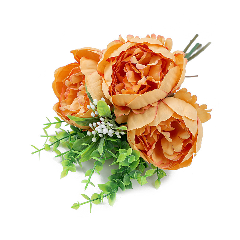 Envío Gratis, Flores Artificiales, Rosa Perla, Peonía, Ramo de Novia, Hojas de Eucalipto, Fotografía de Bodas, Ramo de Mano
