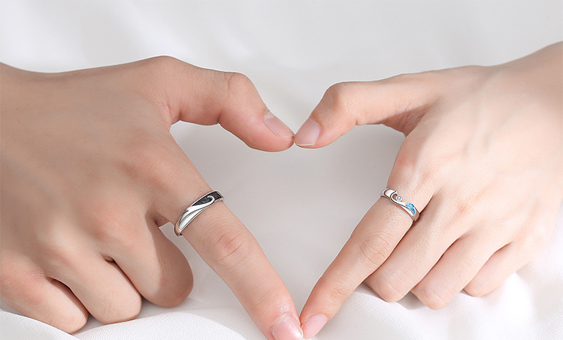 Fashion Letter Sterling Silver Plating Inlay Artificial Gemstones Rings 1 Piece