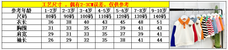 miki23秋款日系男女儿童装粗针刷毛米妮内搭翻领亲肤熊兔POLO卫衣详情1