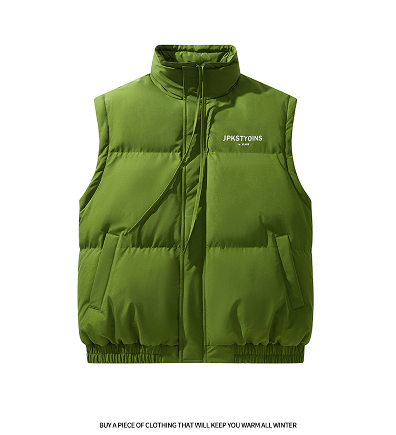 Kurze Pufferjacke für Herrenbekleidung für Paare – Warmer Wintermantel mit Reißverschluss und Stehkragen (Schwarz, Beige, Olivgrün, Lila) | Lockere Passform im Unisex-Stil_voghion.com