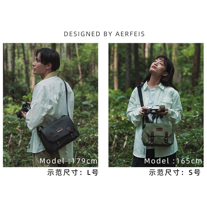 ALFIS 카메라 가방 단일 어깨 방수 캔버스 카메라 가방 크로스 바디 SLR 내부 가방 마이크로 단일 가방 사진 가방