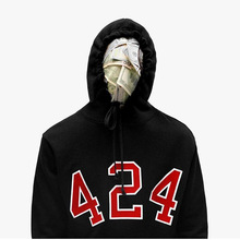 欧美潮牌嘻哈美式424毛巾刺绣侃爷宽肩连帽卫衣FOG帽衫加绒Hoodie