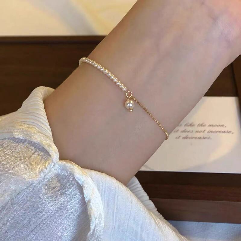 Elegant Extremely Small Pearl Stackable Bracelet Exquisite Stylish All-match Light Luxury Fashion Girlfriend Bracelet Girl Accessories