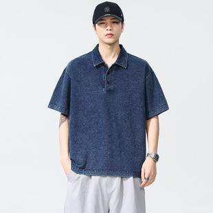 Summer Cool Breathable Design Retro Trend Polo Sugiyama Men's Fashion All-match Trendy Brand Pullover Top for Youth